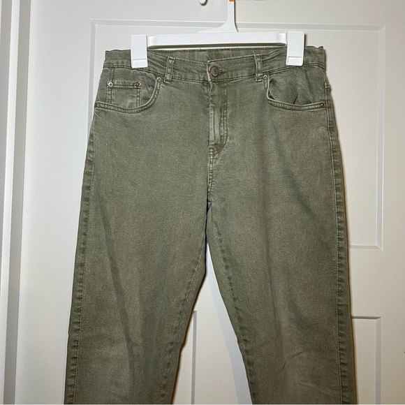Zara Youth Junior Size Small 13-14 Green Denim Straight Leg - Picture 2 of 11
